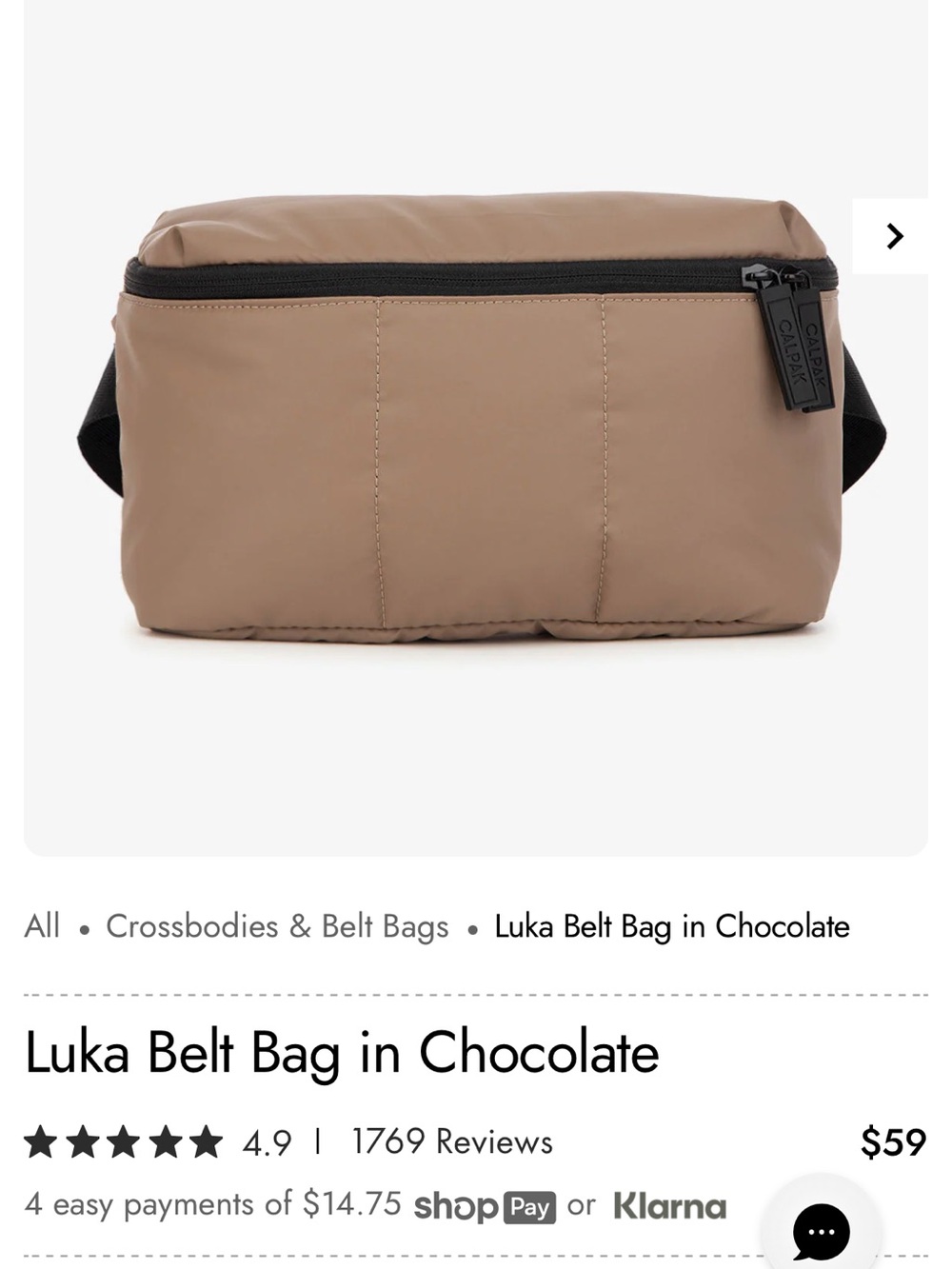 Calpak Luka Belt Bag in Chocolate